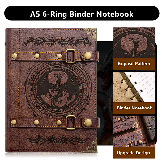 A5 6 ring binder notebook