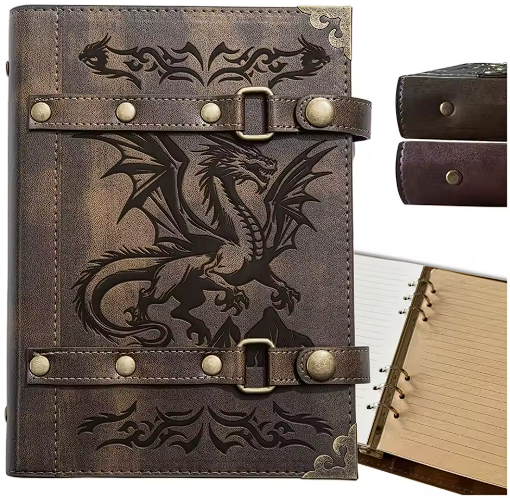 Khaki Dragon A5 fantasy RPG binder notebook