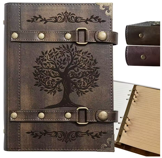 Khaki Tree of Life A5 fantasy RPG binder notebook