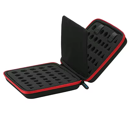Dice carrying case with empty storage slots